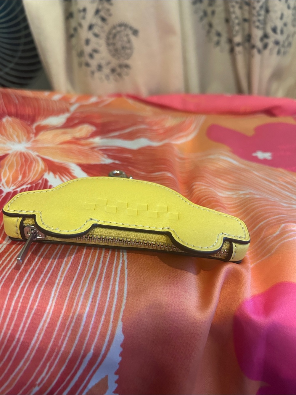 Coach Yellow Taxi Coin Pouch Key Charm - Picture 3 of 8